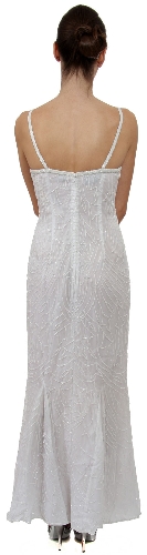 Full Length Beaded Formal Dress — back view