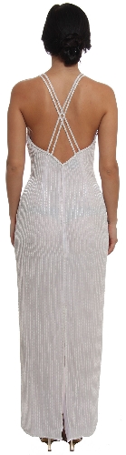 Transparent Top an Long Evening Dress — back view