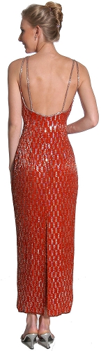 Double Back Strap Long Dress — back view