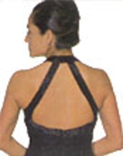 Full Beaded Gown with Open Back — back view