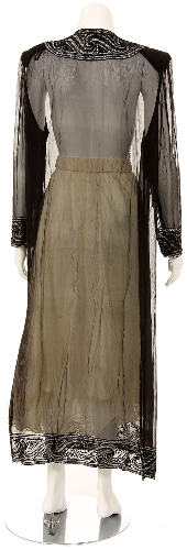 Long Handbeaded See-Thru Jacket — back view