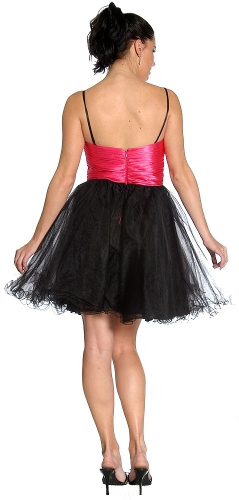 Halter & Shirred Party Dress with Embellished Waistline — back view