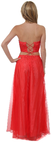Criss Crossed Strapless 2 pc Dress — back view
