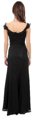 Ruffle Beaded Formal Dress — back view
