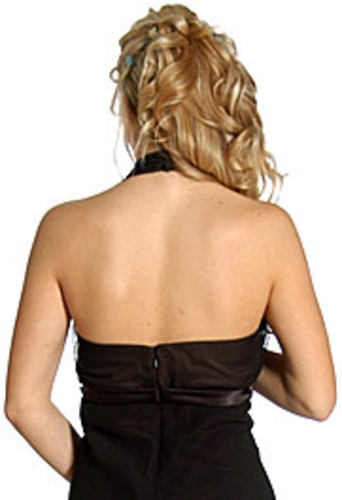 Halter Sheer Neck Short Formal Party Dress — back view