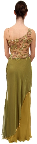 Single Shoulder Asymmetrical Formal Prom Dress — back view