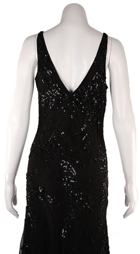 V-Neck Bottom Flared Cocktail Dress — back view