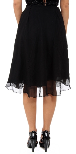 Bead Embellished Knee Length Skirt  — back view
