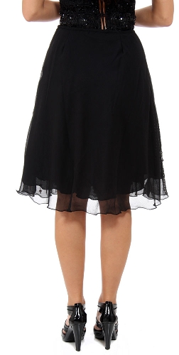 Bead Embellished Knee Length Skirt  — back view