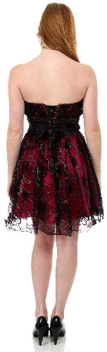 Strapless Short Flower Cocktail Dress — back view