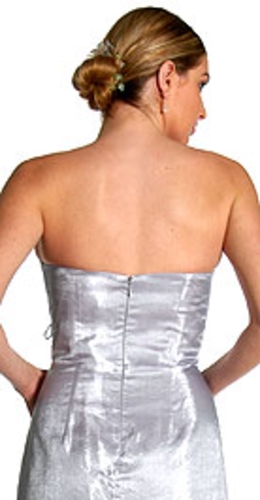 Glitzy Off Shouldered Full Length Dress — back view
