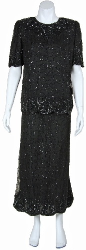 Two Piece Hand Beaded Dress Set