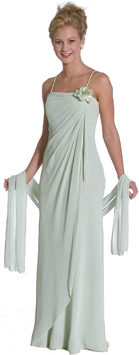 Wrap-Around and Flower Polychiffon Formal Dress