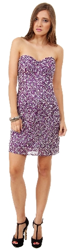 Strapless Sweetheart Neck Short Beaded Prom Dress 