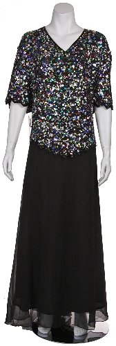 Plus size V-neck Sequined Formal Dress