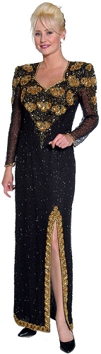 Long Sleeved Beaded Formal