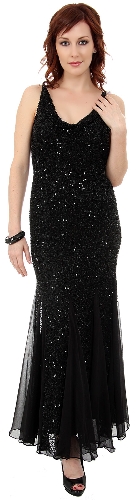 Spaghetti Strapped & Flared Formal Evening Dress
