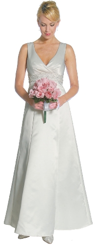 Empire Cut Overlap Back Bow Dress