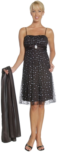 Empire Cut & Glittered Short Cocktail Dress