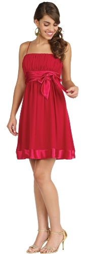 Shirred Spaghetti Straps Short Party Dress