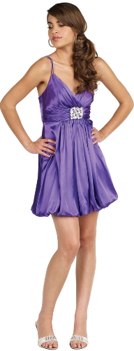 Spaghetti Strapped Brooch Bubble Dress