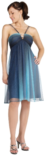 V Neck Double Strap Empire Party Dress