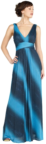 Multi Stripe Long Formal Dress