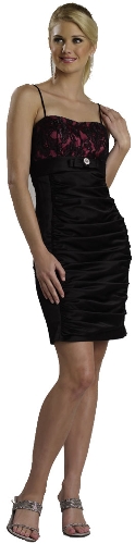 Tight Fitting Shirred Pencil Skirt Party Dress