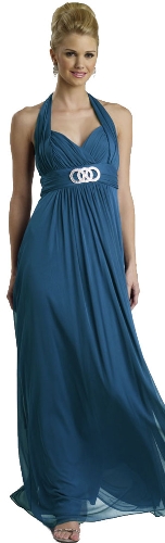 Halter Neck Empire Style Formal Bridesmaid Dress