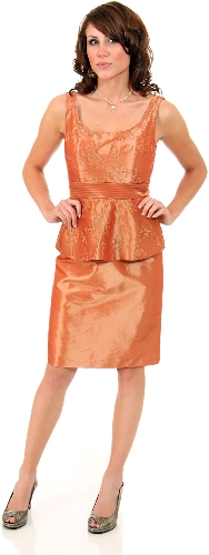 Embroidered Knee Length Cocktail Party Dress