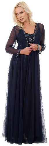 Plus Size Full Length Formal MOB Evening Gown with Jacket