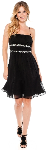 Spaghetti Short Cocktail Dress with Sequins Waist