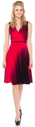 V-neck Short Sleeveless dress with Braid at waist