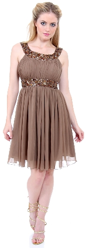 Short Sequin Beaded Cocktail Dress