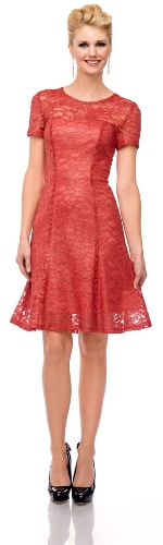 Short Sleeves Metallic Lace Short Formal Party Dress