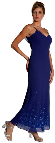 Glittered Bottom Long Formal Dress