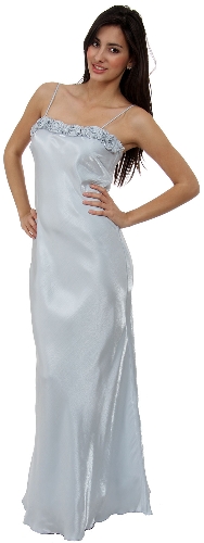 Spaghetti Straps Victorian Style Long Bridesmaid Dress