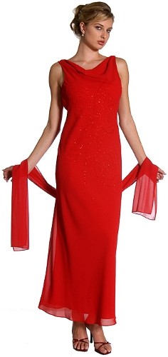 Spiral Beadwork Formal Evening Dress