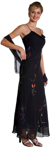 Floral Paint Long Dress