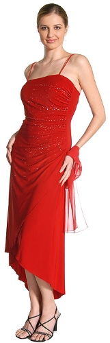 Asymmetric and Rhinestone Formal Dress