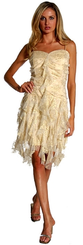 Laces & Ruffled Short Cocktail Dress