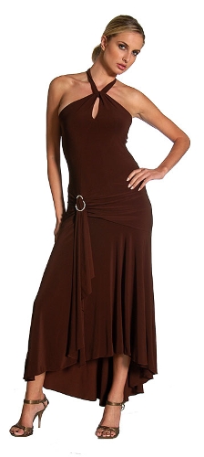 Stretchy Halter and Keyhole Formal Dress