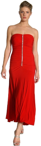 Shirred Bodice and Rhinestone Formal Dress