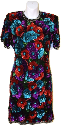 Multi Colored Sequined Short Dress