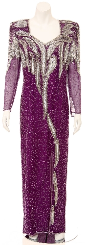 Full Length Sequined Dress with Sleeves