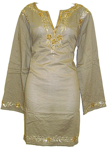 Long Sleeve Beaded Embroidered Top 