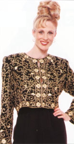 Floral Handbead Short Jacket