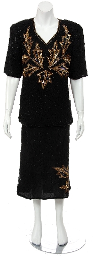 Half Sleeve Sequined 2-piece Dress