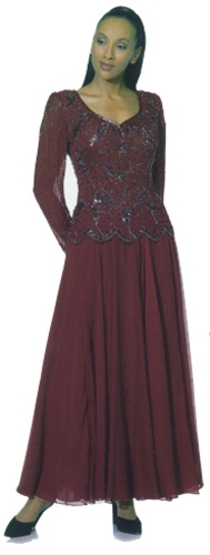 Full Length A-Line Beaded Dress