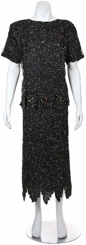 Multi Colored Beaded Two Piece Dress